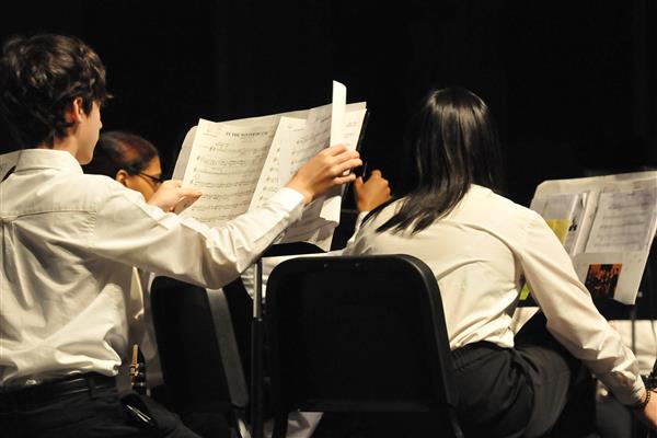 Students performing at the 2023-2024 All County Band Concert